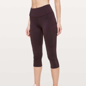 Lululemon Fast and Free Cropped Plum Leggings